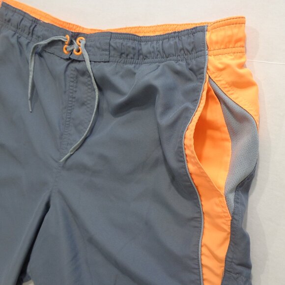 Nike Men's Gray Orange Mesh Lining Drawstring Waistband Swim Trunks Shorts Sz L - Picture 5 of 9